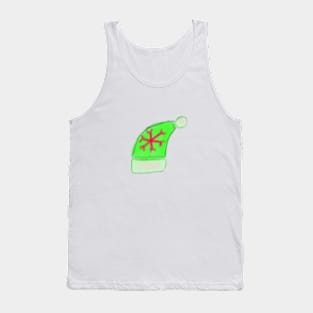 Green watercolor Christmas hat Tank Top